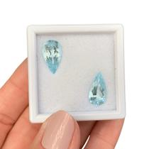 Água Marinha Azul Gota Par 6,62ct Água Marinha Azul Gota Par 6,62ct
