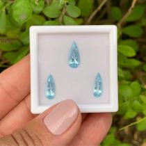 Água Marinha Azul Gota SET 3,40ct Água Marinha Azul Gota SET 3,40ct