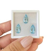 Água Marinha Azul Gota SET 8,28ct