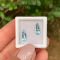 Água Marinha Azul Lágrima Par 1,84ct