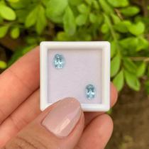 Água Marinha Azul Oval Par 1,04ct