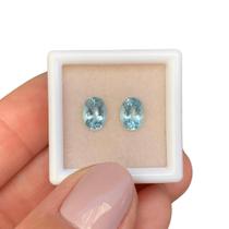 Água Marinha Azul Oval Par 1,66ct (2)