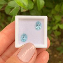 Água Marinha Azul Oval Par 1,85ct Água Marinha Azul Oval Par 1,85ct