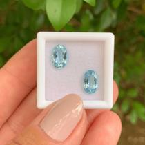 Água Marinha Azul Oval Par 2,66ct Água Marinha Azul Oval Par 2,66ct