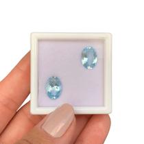 Água Marinha Azul Oval Par 4,92ct