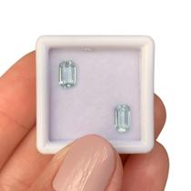 Água Marinha Baguete Retangular Par 1,28ct Água Marinha Baguete Retangular Par 1,28ct
