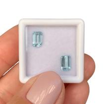 Água Marinha Baguete Retangular Par 1,68ct