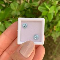 Água Marinha Brilhante ø5,5mm Par 1,38ct