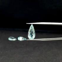 Água Marinha Facetada Gota Trio 7x14mm - Conjunto de 3 Pedras Água Marinha Facetada Gota Trio 7x14mm - Conjunto de 3 Pedras