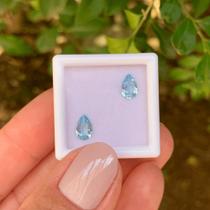 Água Marinha Gota 7x5mm Par 0,96ct