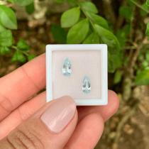 Água Marinha Lágrima Par 1,39ct