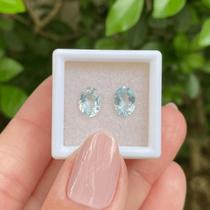 Água Marinha Oval Par 1,84ct