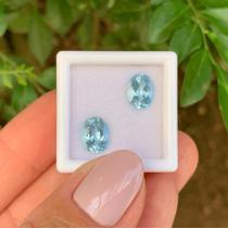 Água Marinha Oval Par 3,00ct Água Marinha Oval Par 3,00ct