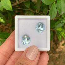 Água Marinha Oval Par 8,87ct
