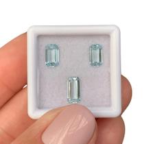 Água Marinha Retangular Baguete SET 1,99ct Água Marinha Retangular Baguete SET 1,99ct