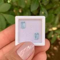 Água Marinha Retangular Par 1,24ct