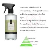 Agua perfumada aromatizante para roupas e tecidos Via aroma 500mL