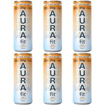 Água Proteína Colágeno 20g Aura Fit Laranja 350ml Kit 6un