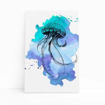 Água Viva ul E Roxo Arte Aquarela Quadro Canvas 60X40Cm Água Viva ul E Roxo Arte Aquarela Quadro Canvas 60X40Cm