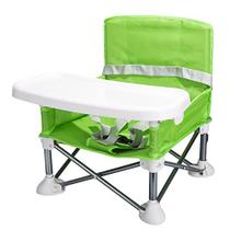 Agudan Portable Travel Booster Seat, Mesa com Bandeja de Jantar Removível para Bebê, Assento de Bebê Compacto com Saco de Armazenamento (Verde)