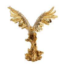 Águia Asas Abertas Dourada 22.5cm - Enfeite Decorativo Resina