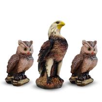 Águia Gavião e Coruja Espanta Pombos Maritaca Gesso 36 cm Kit 3 Peças - AVB DECOR Águia Gavião e Coruja Espanta Pombos Maritaca Gesso 36 cm Kit 3 Peças - AVB DECOR