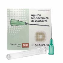 Agulha 25x8 Descartável Descarpack 100 Unidades