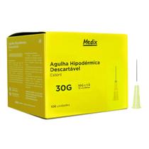 Agulha 30 G Descartável 13 x 0,30 Amarela (MEDIX) - 100 Unidades