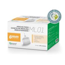 Agulha 6mm para Caneta de medicamentos injetáveis Medlevensohn 100 Unid
