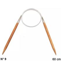 Agulha Circular de Tricô Bambu 9,0mm Círculo 60cm - Ideal para Peças Cilíndricas