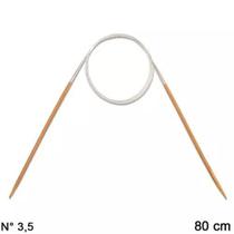 Agulha Circular de Tricô em Bambu Círculo 3,5MM 80CM