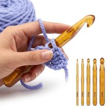 Agulha Crochê Tricô Fio de Malha Kit com 5 Peças Acrílico Premium 12mm à 25mm Agulha Crochê Tricô Fio de Malha Kit com 5 Peças Acrílico Premium 12mm à 25mm