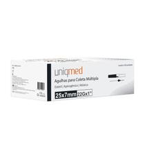 Agulha de coleta de sangue multilpla 25x7MM 100 UNID UNIQMED