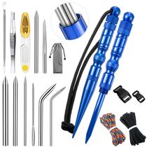 Agulha de costura à mão Shimeyao, 12 peças, conjunto Paracord Knotter, azul