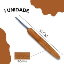 Agulha De Crochê Com Cabo Em Madeira Tamanhos Variados - Nybc Agulha De Crochê Com Cabo Em Madeira Tamanhos Variados - Nybc
