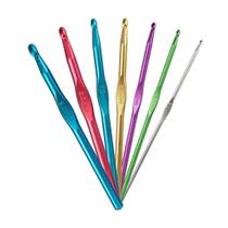 Agulha de crochê metalizada 10 cm unidade