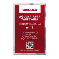 Agulha de Mão Tapestry Tapeçeiro Tapeceçaria N. 18 pra Bordar Círculo - 10 Unidades