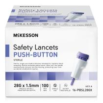 Agulha de segurança Lancet McKesson de calibre 28, 1,5 mm de profundidade, 200 unidades Agulha de segurança Lancet McKesson de calibre 28, 1,5 mm de profundidade, 200 unidades