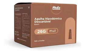 Agulha Descartável 13x0,45MM (26Gx1/2) Caixa c/100 un - Medix
