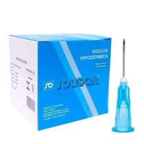 Agulha Descartável Azul 25 x 0,60mm 23g x 1 500 Unidades Solidor