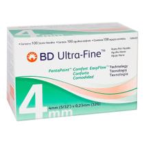 Agulha Descartável BD Ultra Fine Nano 4mm PentaPoint Easyflow 100 Unidades