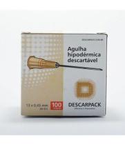 Agulha descartavel esteril 13 x 0,45 mm descarpack cx100ct Agulha descartavel esteril 13 x 0,45 mm descarpack cx100ct