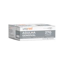 Agulha Gengival Longa 27G, Uniqmed - 100 Unidades Agulha Gengival Longa 27G, Uniqmed - 100 Unidades