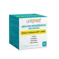 Agulha Hipodérmica (cx com 100 un) - Uniqmed Tamanho:40x1,20mm (1 1/2 x 18G)