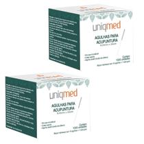 Agulha Para Acupuntura 1000Un 0,25X25Mm Kit 2Cx Uniqmed