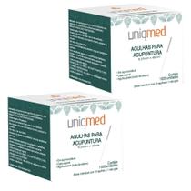 Agulha Para Acupuntura 1000Un 0,25X40Mm Kit 2Cx Uniqmed