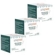 Agulha para acupuntura 1000un 0,25x50mm kit 3cx uniqmed tamanho:0,25x50mm