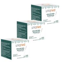 Agulha Para Acupuntura 1000Un 0,25X50Mm Kit 3Cx Uniqmed
