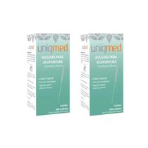 Agulha Para Acupuntura 100Un 0,25X30Mm Kit 2Cx Uniqmed