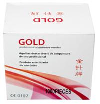 Agulha para Acupuntura Gold Caixa C/ 1000 Unidades 0,18X8MM - GoLdLife